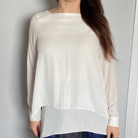 White chiffon blouse size 4? WHBM - Picture 1 of 7